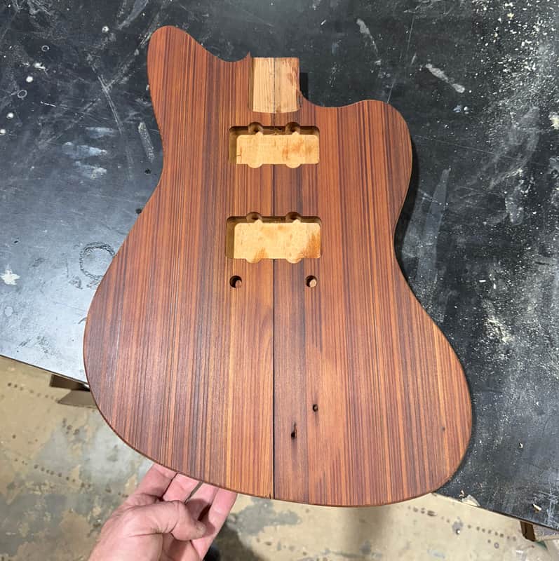 Sand hill customs  - Iowa farm house textured redwood & mahogany - Jazzmaster style barncaster  2024 - Oil finish and poly image 1