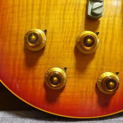 1989 Gibson Les Paul Pre-Historic Flametop ‘59 Reissue Cherry Sunburst Yamano image 7