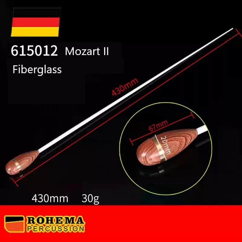 Rohema Mozart II Fiberglass Conductor Baton - Rosewood Handle, 430mm image 1