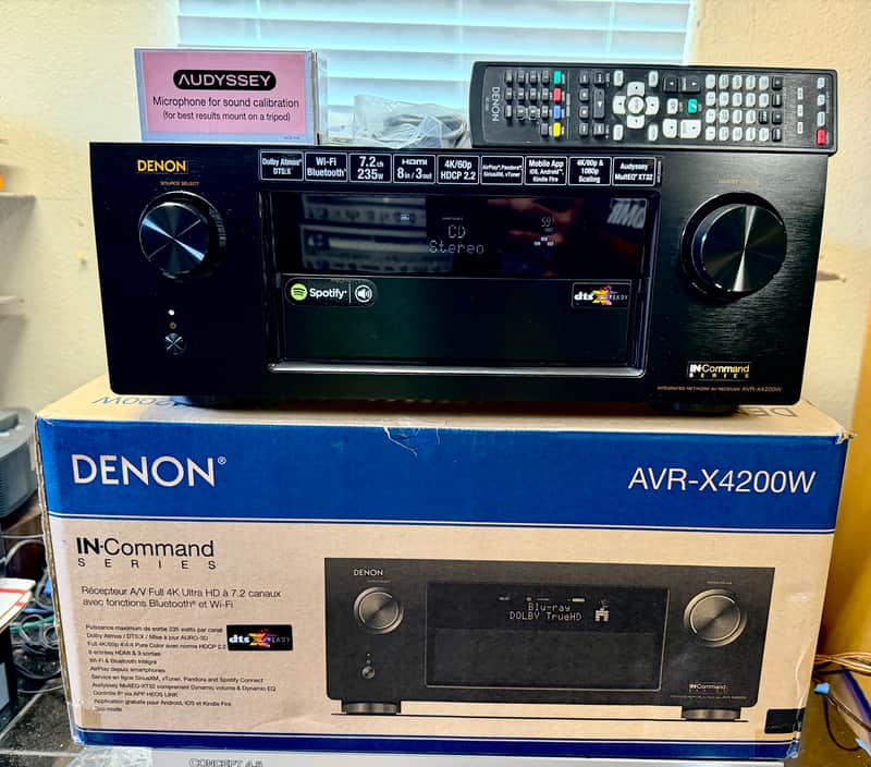 Denon IN-Command AVR-X4200W 7.2 Ch 235W 4K BT WiFi Receiver w/ Accessories; Tested SEE VIDEOS image 1