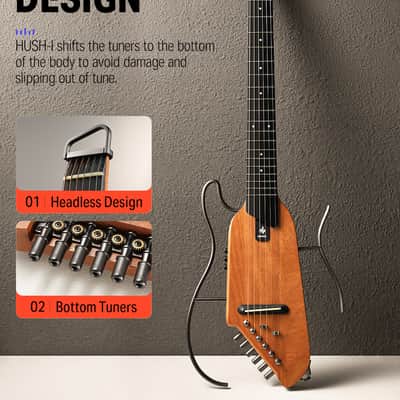Donner HUSH-I Guitar For Travel - Portable Headless Acoustic-Electric Guitar image 2