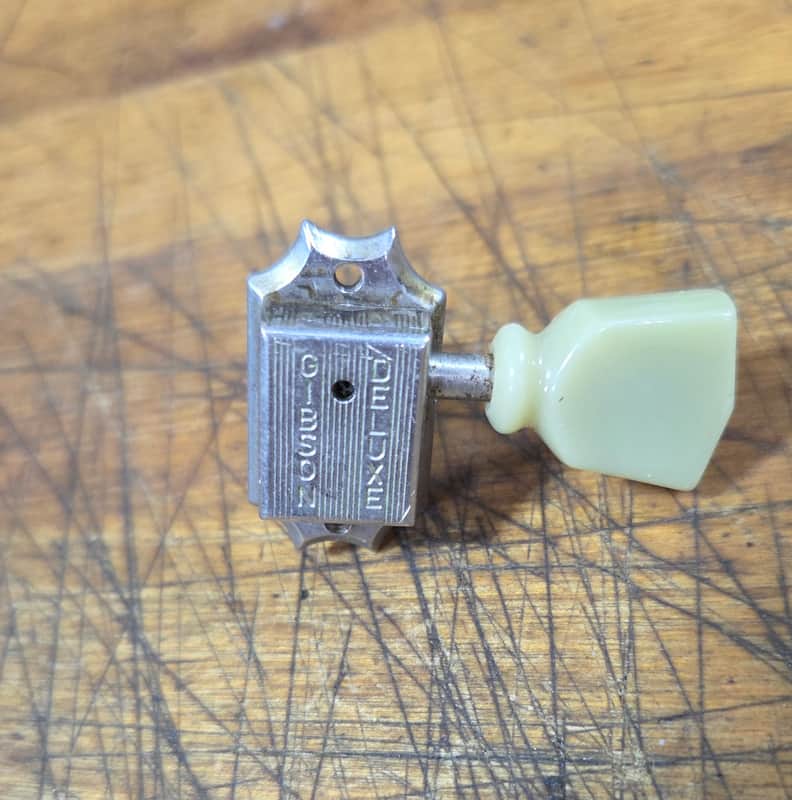 Used 1990's Gibson Deluxe Made in Germany Bass Side Keystone Guitar Tuner Individual 3x3 Guitar Tuner Chrome Luthier Parts #3 image 1