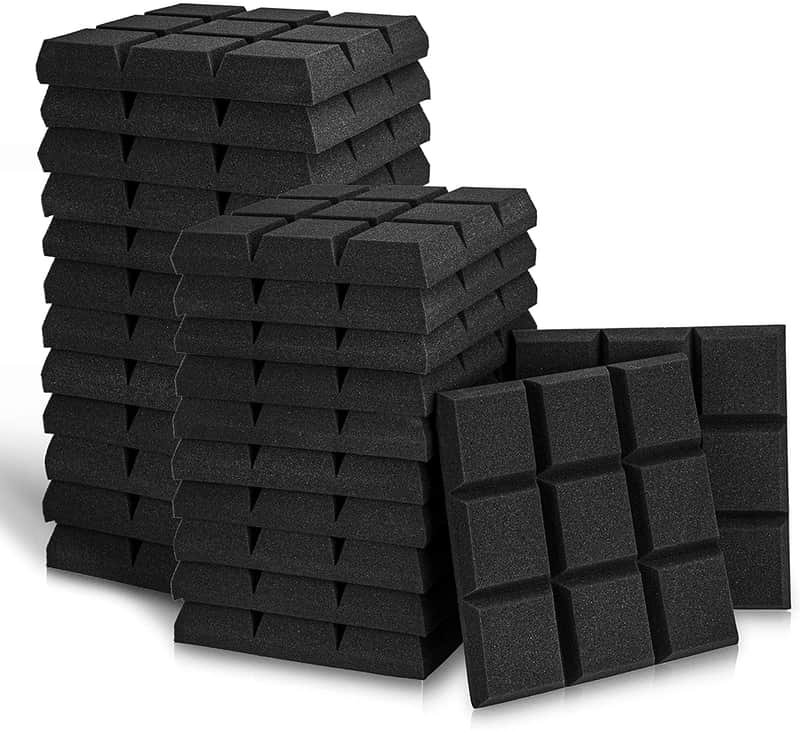 24 PACK - 2" X 12" X 12" Acoustic Foam Panels Beveled 9 Block Tiles Sound Panels Wedges Soundproof image 1