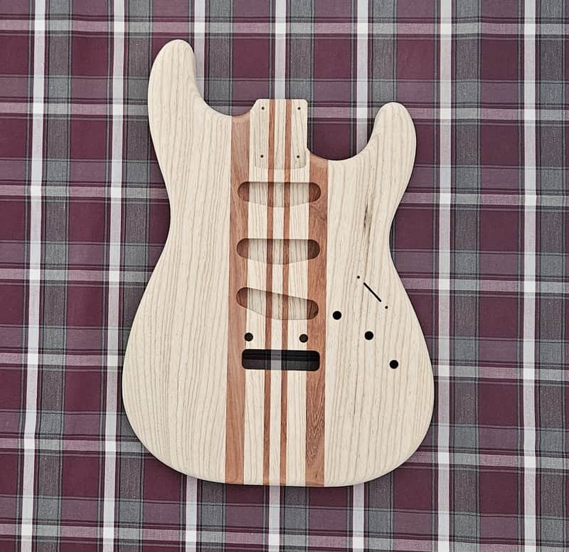 Woodtech Routing - 2 pc. Swamp Ash - Rear Controls - Stratocaster Striper Body - Unfinished image 1