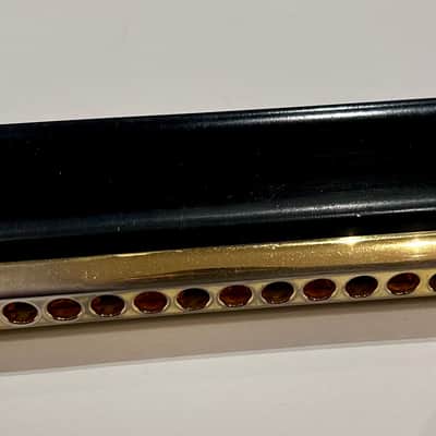Hohner 7584-C Super 64 X Chromatic Harmonica 2010s - Black and Gold image 3