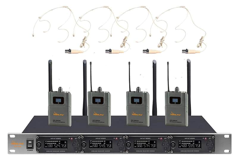 IDOLpro UHF-668H 4 Channel Wireless Headset Microphones w/ Digital Pilot Technology image 1