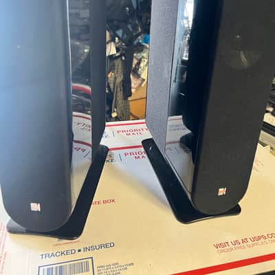 Pair Of KEF Model 7 Main / Stereo Speakers Used with Speaker Wire tested black image 21