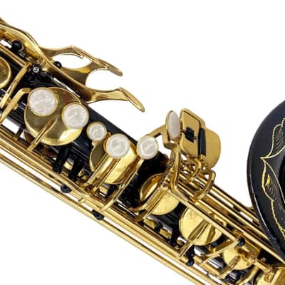 Black Lacquer Bb Tenor Saxophone – Professional-Style Tenor Sax with High F#, Case, Mouthpiece & Accessories image 5