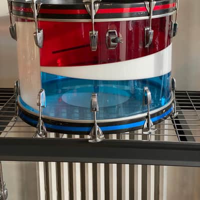 Ludwig Vistalite Octaplus 1976 Pattern D Red, White, and Blue image 21