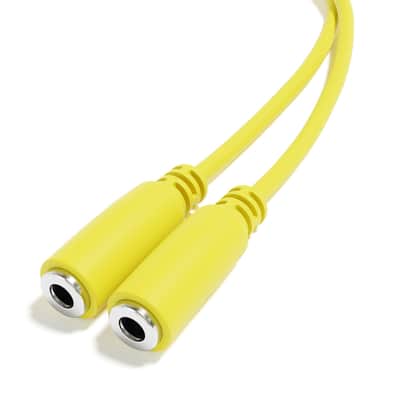 ExcelValley [Yellow] 5-Pack - Mono Splitter Y Patch Cables - TS 3.5mm 1/8" Eurorack Synth Synthesizer image 5