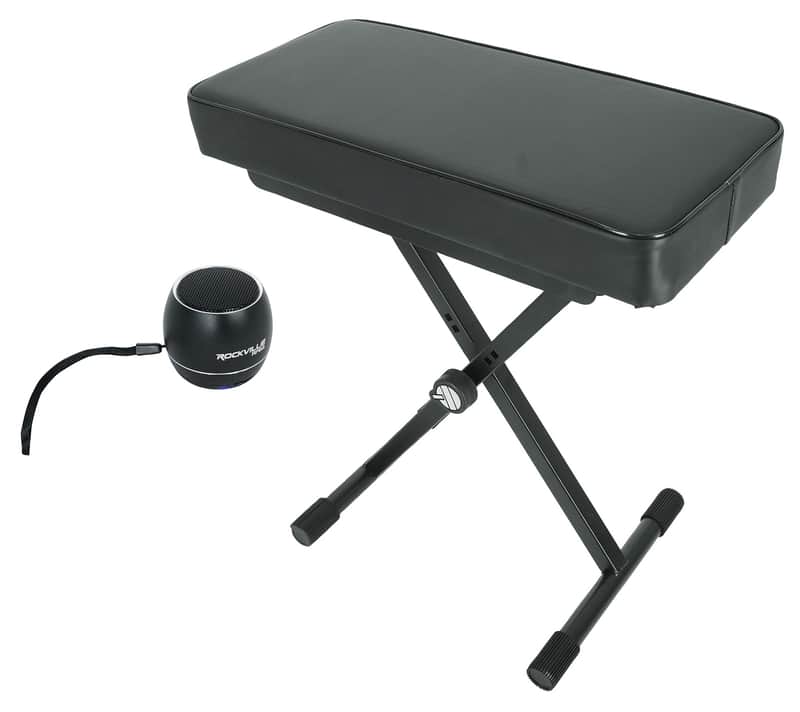 Quik Lok BX-8 Adjustable Keyboard Bench w/ 3 Height-Positions+Bluetooth Speaker image 1