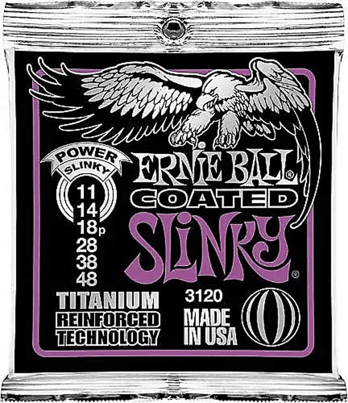 Ernie Ball 3120 Coated Titanium Power Slinky Electric Guitar Strings image 1
