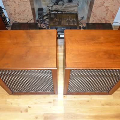 Pair of Modern Midcentury Vintage speakers Gorgeous Solid Wood image 5