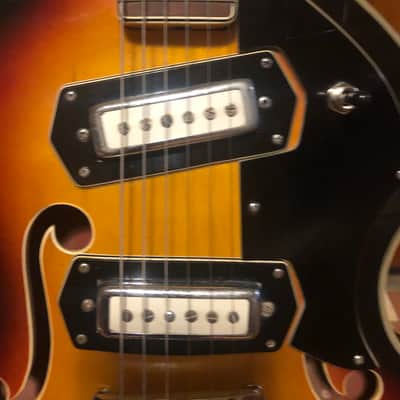 Trump Teisco violin guitar 1960s Sunburst by Tiesco image 7