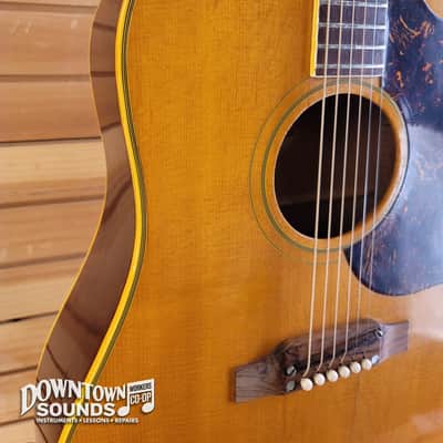 1966 Gibson Country Western Dreadnought Acoustic Guitar with Hard Case - Natural, 4lbs 7oz image 4