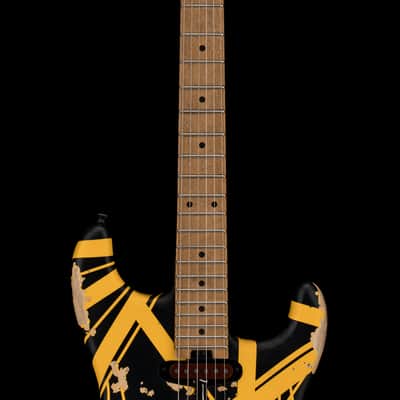 EVH Limited Edition Striped Series Frankie Aged - Black and Yellow #01178 image 5