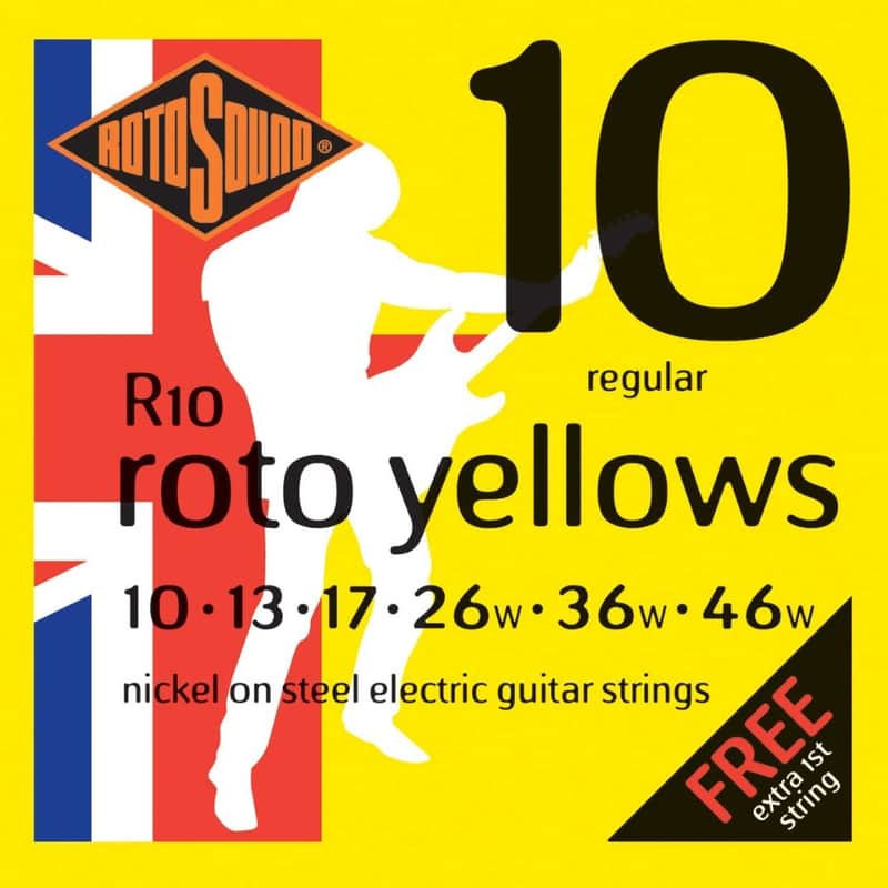 Rotosound R10 Roto Yellows Nickel Plated Steel Electric Guitar Strings 10-46 image 1