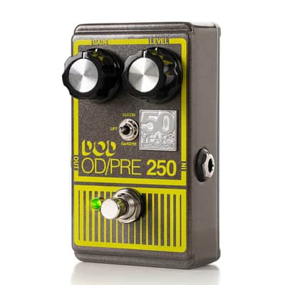 DOD Overdrive Preamp 250 50th Anniversary Edition Pedal - Grey & Yellow image 2