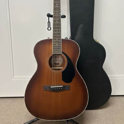 Fender Paramount PO-220E Acoustic Guitar Mahogany w/Electronics - Aged Cognac Burst image 1