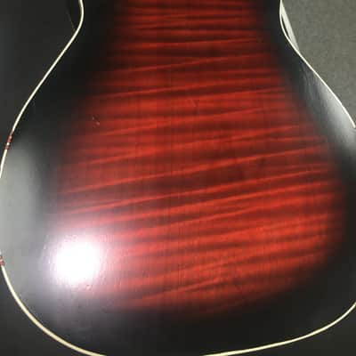 Harmony Stella H933 F-70 Acoustic guitar 1960's Dark Red Burst image 7