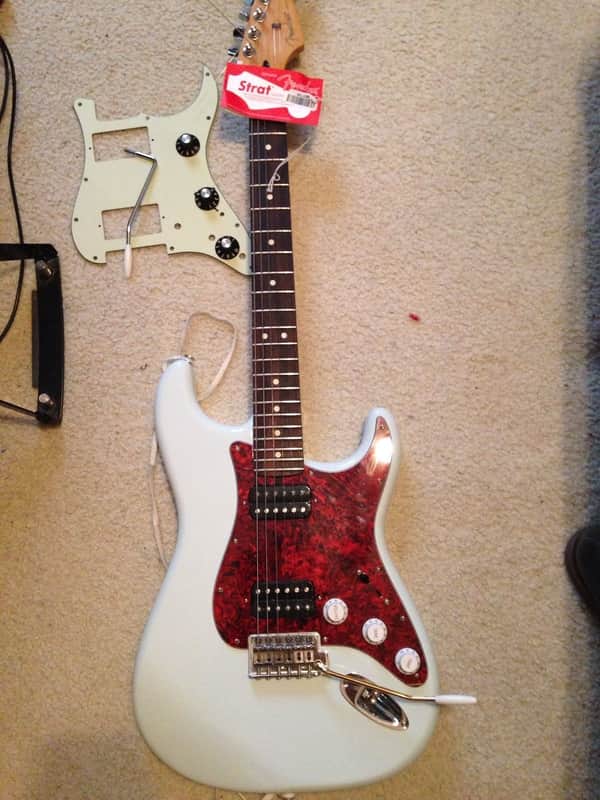 Fender Stratocaster Blacktop HH Tortoise Pick guard w extras 2012 Sonic Blue image 1