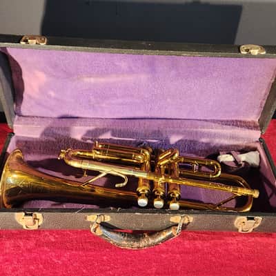 Antique 1930s King American Standard Cornet Brass w/ Carrying Case - RECENTLY SERVICED!! image 1