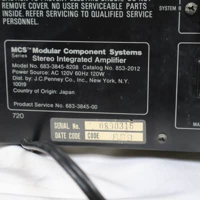 MCS 3865 Stereo Integrated Amplifier *Tested/Working* image 3