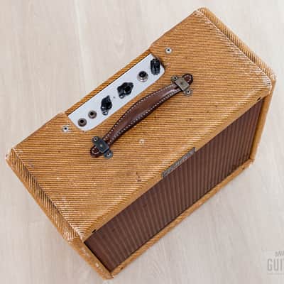 1955 Fender Princeton Tweed Vintage Tube Amp Narrow Panel Big Box 5F2 Circuit w/ Jensen image 3
