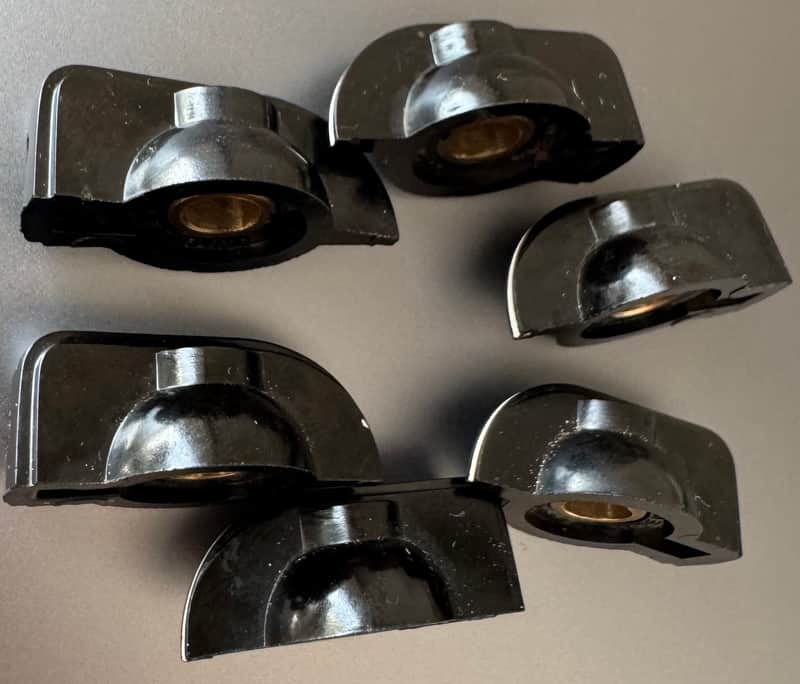Vox Bulgin Bakelite 1/4" amp knobs [Set of 6] 60s - Black image 1