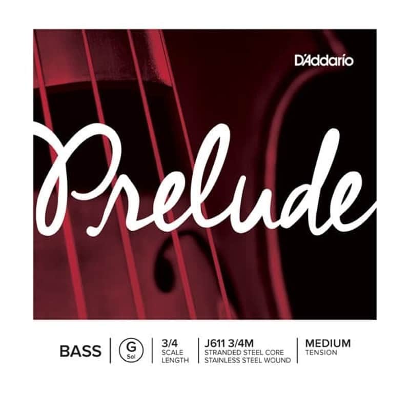 D'Addario J611 3/4M Prelude Bass Single G String 3/4 Scale Medium Tension image 1