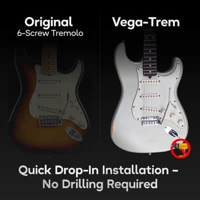 Vega Trem VT1 Special Standard Stratocaster Tremolo Bridge for Strat Glossy image 7