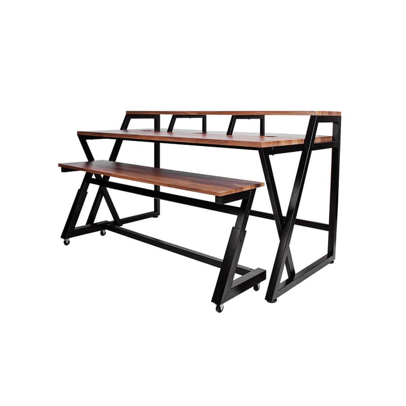 Wavebone Headquarter Studio Workstation Desk and Keyboard Tray- Wood Finish image 1