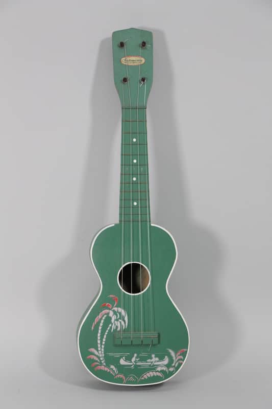 Vintage Harmony Soprano Ukulele Green Finish Island Stencil image 1