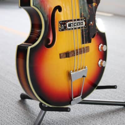 1960's Royal Violin Bass Sunburst Electric Bass Guitar - w/ Gig Bag image 4
