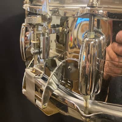 Slingerland - 5x14" Radio King 10-Lug Snare Drum. 1968–1972 - Chrome over Brass image 9