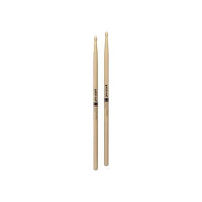Pair of Promark Forward 5A Long Hickory Wood Tip Drumsticks - TX5ALW Sticks image 4