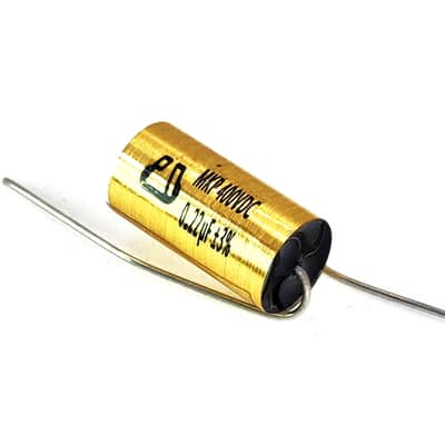 PAN OCEAN .22uf 400V METALLIZED POLYPROPYLENE CAPACITOR - GOLD image 2