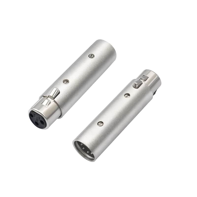 Male 5Pin Xlr To Female 3Pin Xlr Dmx Converter Adapter 5Pin Male To 3Pin Female Audio Connector 5-Pin To 3-Pin Conversion Expansion, For Dmx Stage Lighting Dimmer Console-2Pack image 1