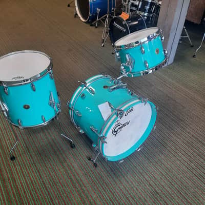 Gretsch 3pc Broadkaster Vintage Bop Kit Satin Sea Foam Green image 3