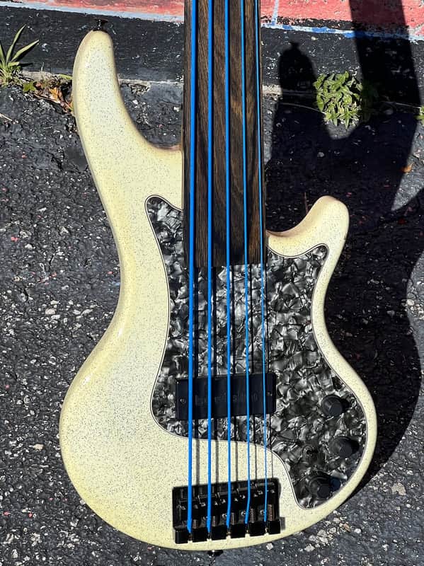 Curbow Retro Petite 5-String Fretless 1995 Greg's original USA made Pearl White Sparkle Petite 5 ! image 1