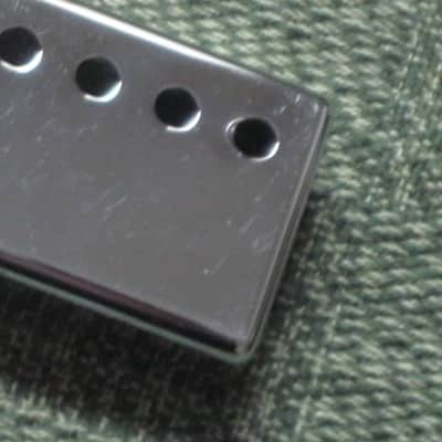 used (light medium relic'd) genuine Gibson PRPC-015 Chrome Bridge Humbucker Cover - BRIDGE pole spacing: 52mm -- 2 and 1/16 inch image 11