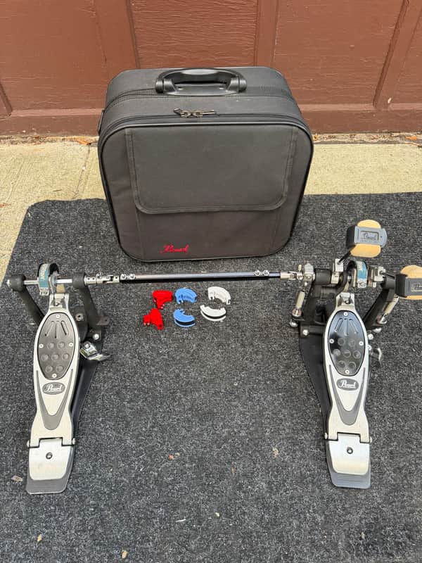 Pearl P2002C PowerShifter Eliminator Strap-Drive Double Bass Drum Pedal 2010s - Chrome / Black image 1