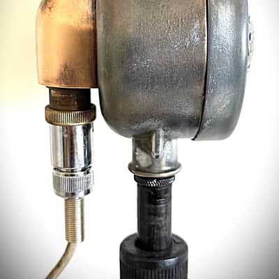 Vintage 1940's Military Dynamic Microphone, original, fully functional, w/stand image 5