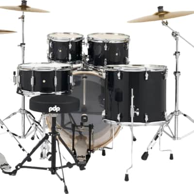 PDP Mainstage 5-Piece Complete Acoustic Drum Kit, Black Sparkle image 2