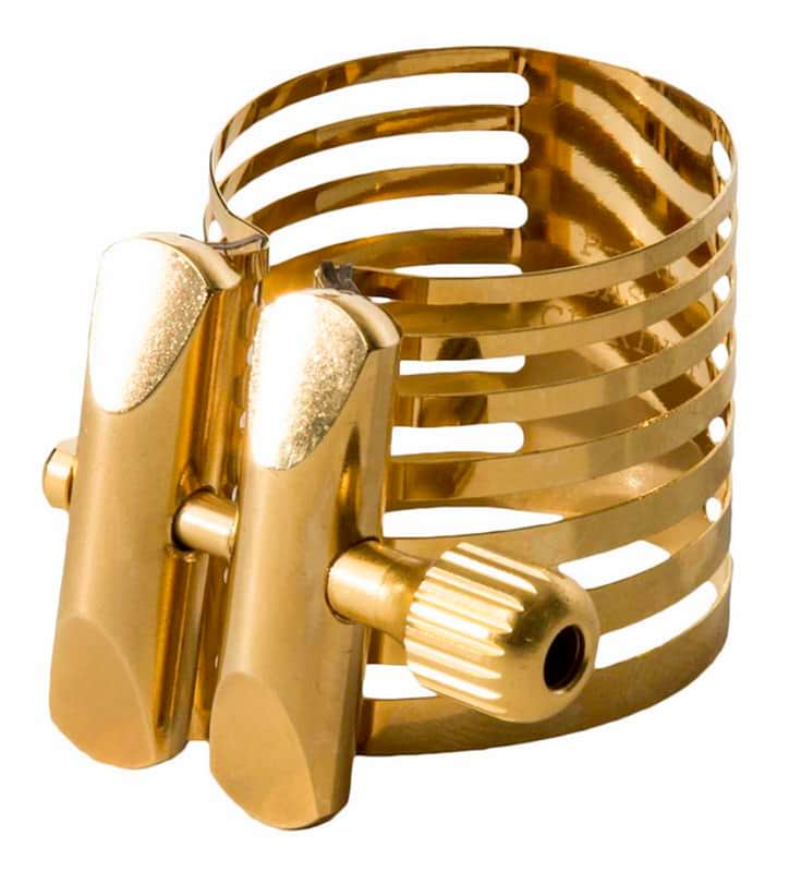 Rovner PG-3R Platinum-Gold Baritone Saxophone Ligature - Hard Rubber Style Mouthpiece image 1