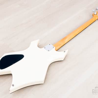 1985 B.C. Rich Warlock Bass NJ Series White Nikki Sixx w/ Active Preamp, Japan image 14