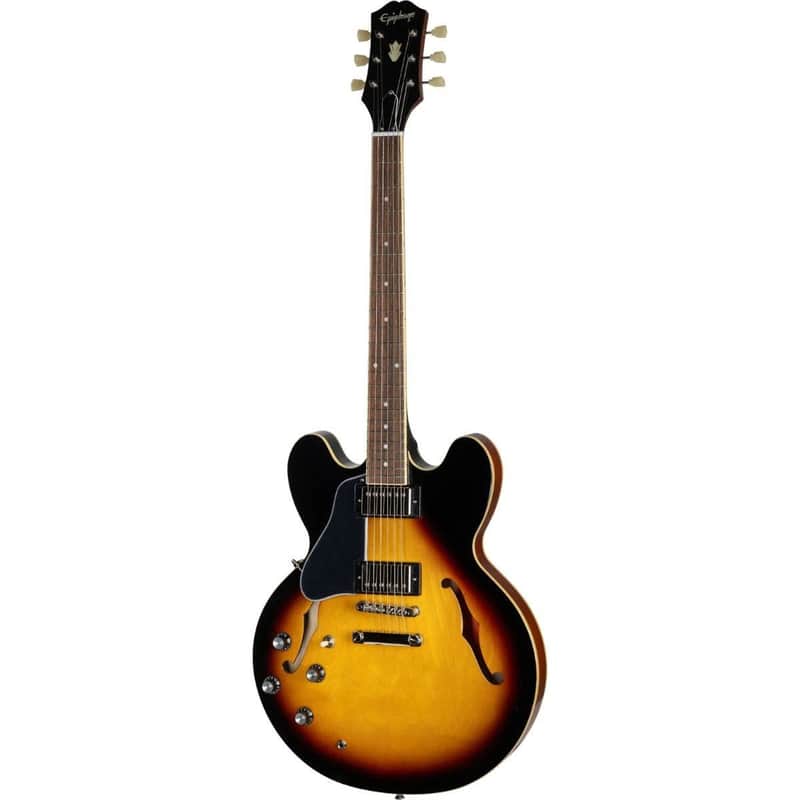 ES-335 Left-Handed Semi-Hollow Electric Guitar Vintage Sunburst image 1