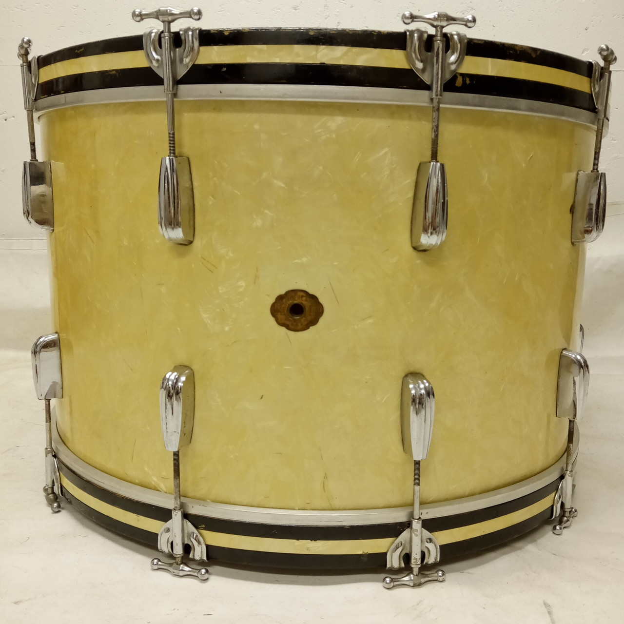 Slingerland 14x24" Bass Drum 40s Chrome 3Ply African Mahogany Vintage Radio King — main photograph
