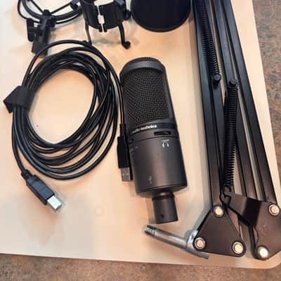 Audio-Technica AT2020USB+PK Podcast Bundle 2022 - Present - Black image 2