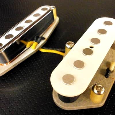 Q pickups Telecaster WHITE QUARTER POUND Pickups Set Custom Tele Bridge Neck .250" A5 Hand Wound image 1